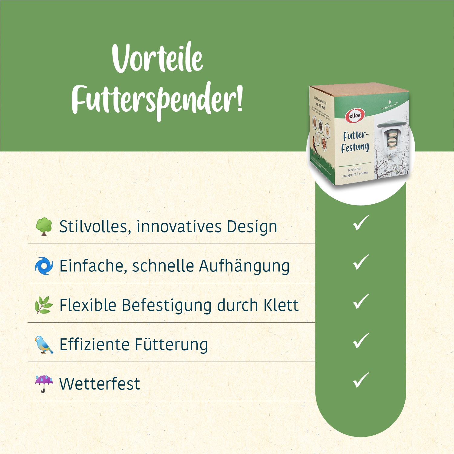 elles - Vogelfutterspender "Futter-Festung" - 1 x 1 Stück - 4