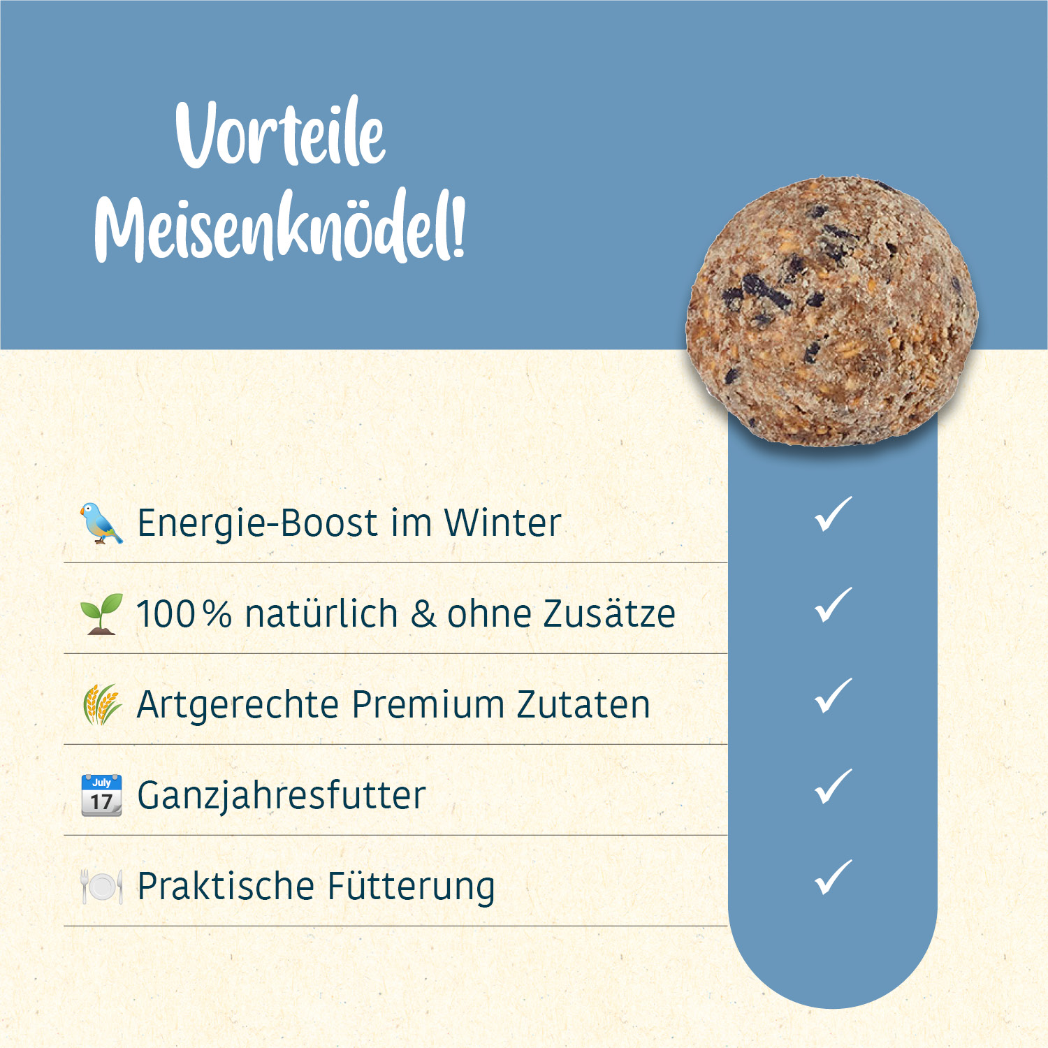 elles - Meisenknödel ohne Netz mit Beeren 6 Stück - 1 x 540 g - 4