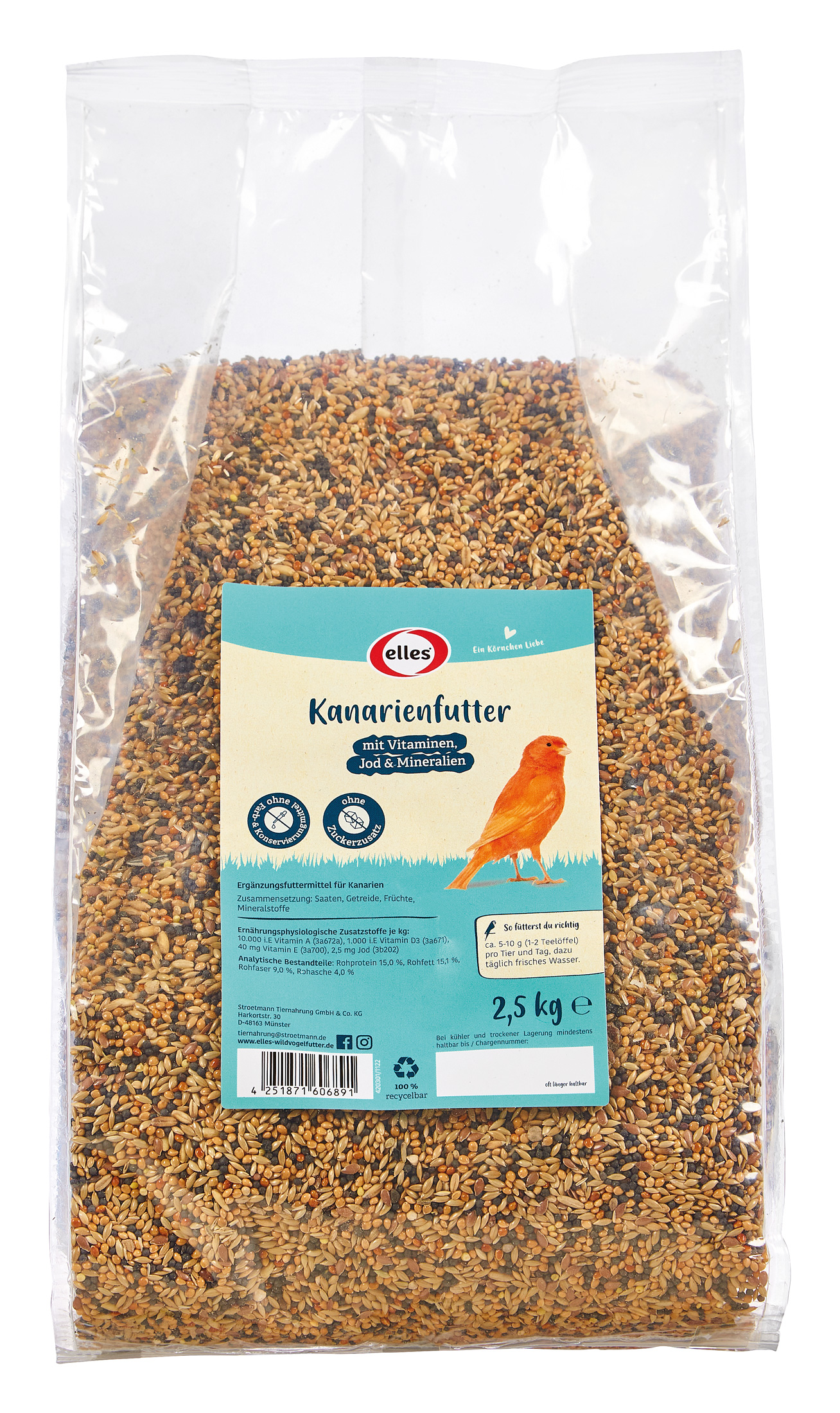 elles - Kanarienfutter 2,5kg - 4 x 1 kg - 1