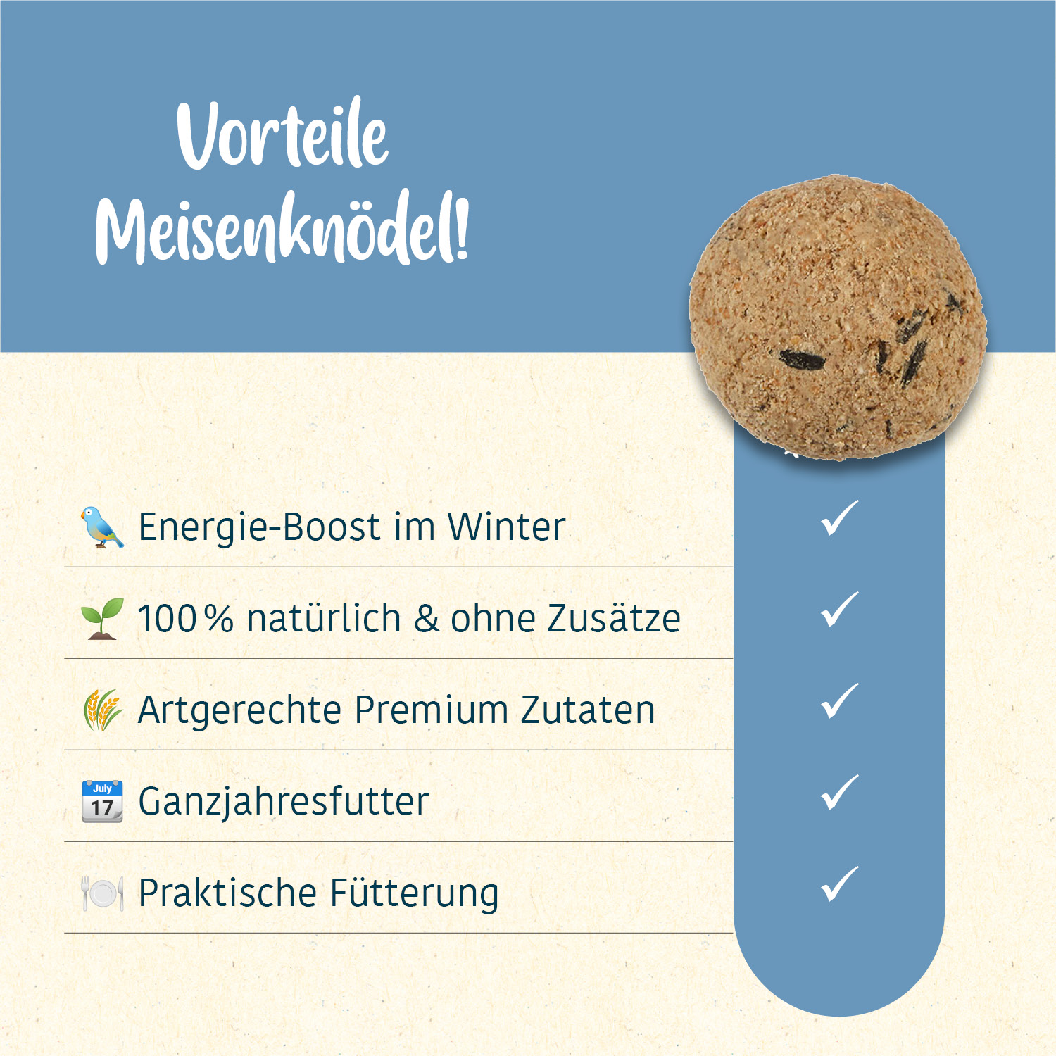 elles - Meisenknödel 50 Stk. o. Netz - 1 x 4.5 kg - 2