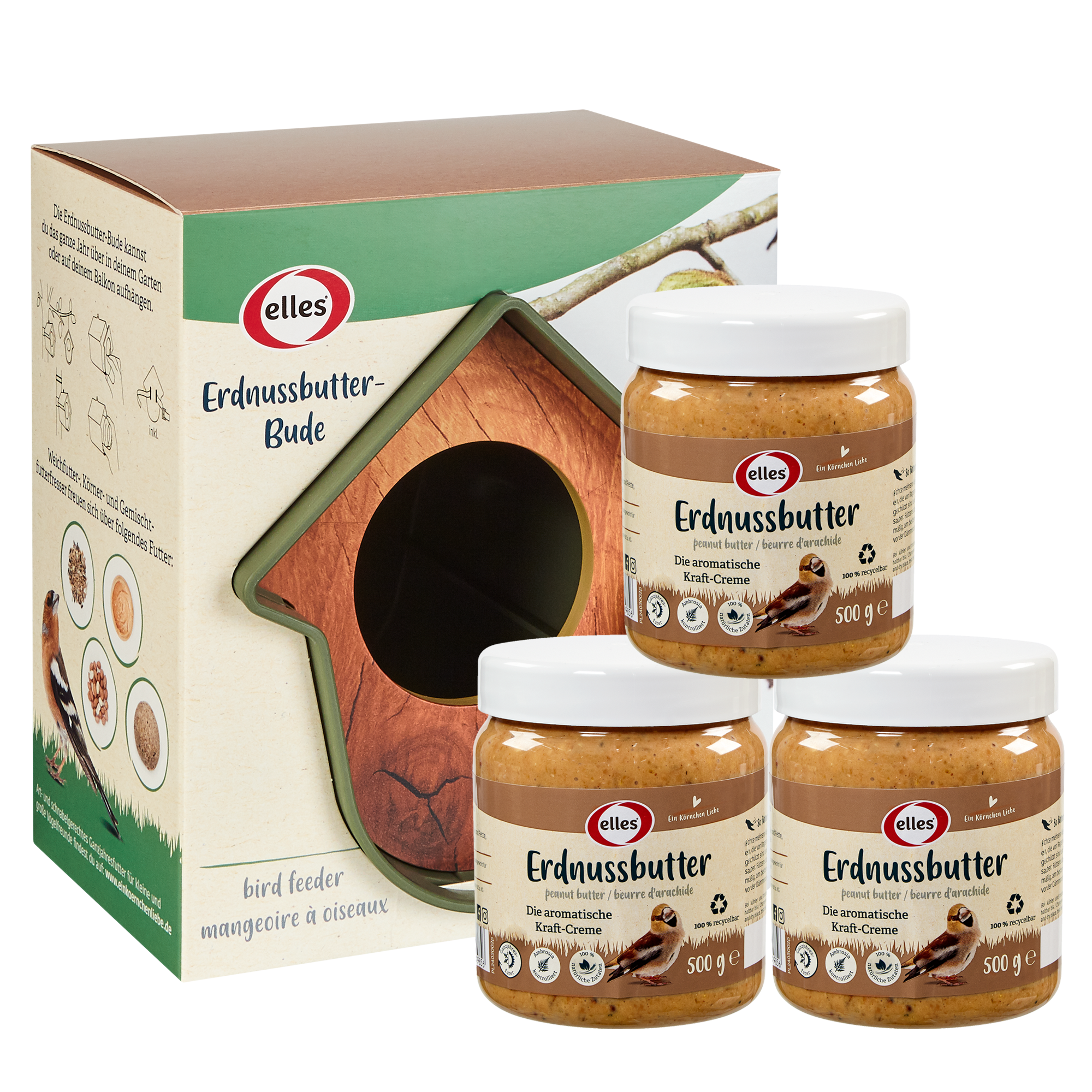 Erdnussbutter-Box für Wildvögel